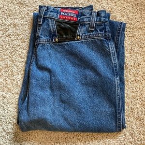 Rockies Vintage Leather Detailed Jeans